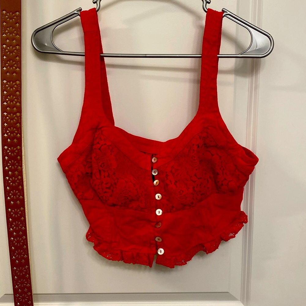 Free People - Red crop top size s ,intimately by free people